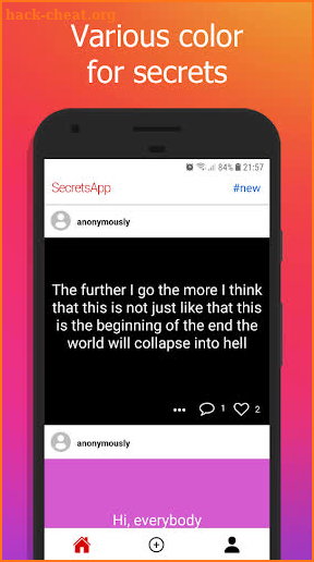 Anonymous secrets and stories - SecretsApp screenshot