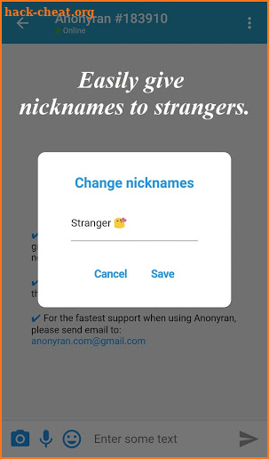 Anonyran: Talk to stranger, anonymous, random chat screenshot
