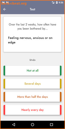 Anxiety Test screenshot