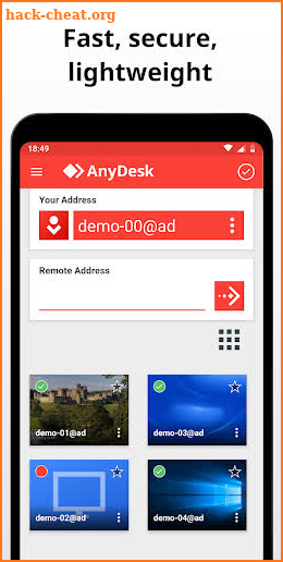 AnyDesk remote PC/Mac control screenshot