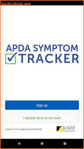 APDA Symptom Tracker screenshot