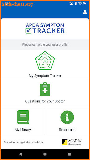 APDA Symptom Tracker screenshot
