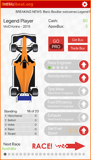 APEX Race Manager 2018 screenshot