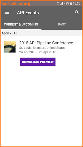 API Events & Training screenshot