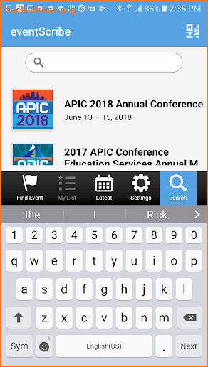 APIC Events screenshot