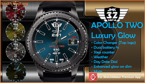 APOLLO TWO Luxury Glow Watchface for WatchMaker screenshot