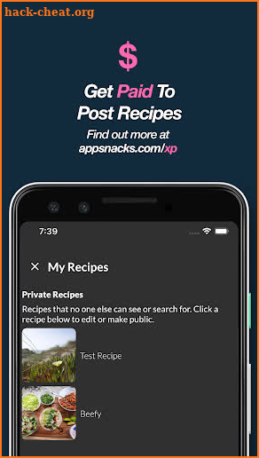 App Snacks Recipe Manager screenshot