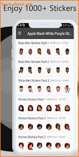 Apple Black People Face Stickers: WAStickerApps screenshot