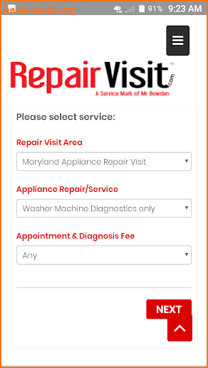 Appliance Repair Visit screenshot
