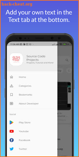 Application Source code screenshot