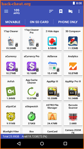 AppMgr III (App 2 SD, Hide and Freeze apps) screenshot