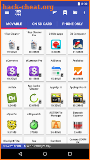 AppMgr Pro III (App 2 SD, Hide and Freeze apps) screenshot