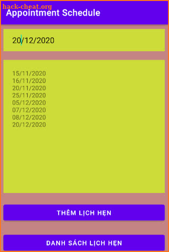 Appointment Schedule screenshot