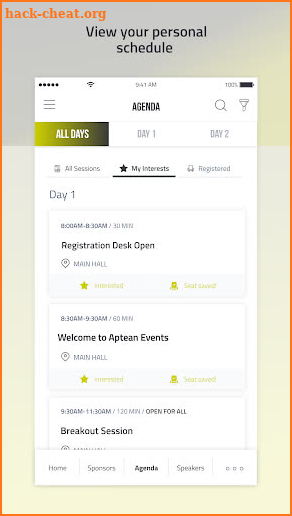 Aptean Events screenshot