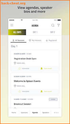 Aptean Events screenshot