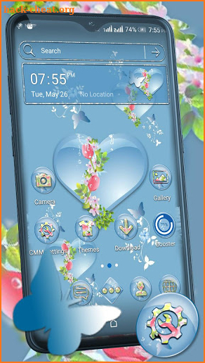 Aqua Heart Launcher Theme screenshot