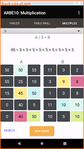 ARBE10: Multiplication Facts screenshot
