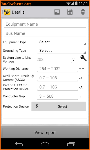 Arc Flash Calculator Labeling screenshot