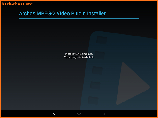 Archos MPEG-2 Video Plugin screenshot