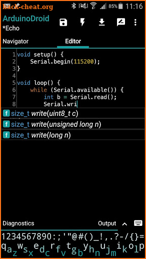 ArduinoDroid - Arduino IDE screenshot