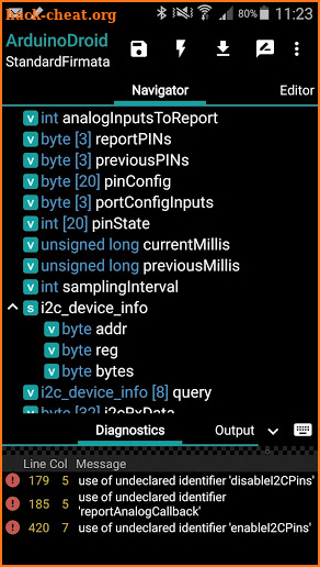 ArduinoDroid - Arduino IDE screenshot