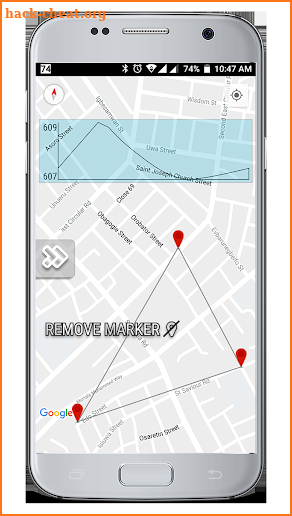 Area and distance measuring calculator & field map screenshot