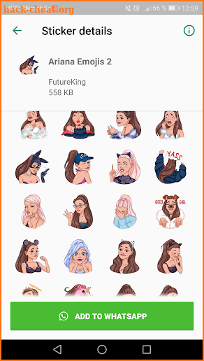 Ariana Grande Emoji Stickers for WhatsApp screenshot