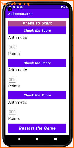 Arithmetic Game screenshot