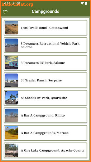 Arizona State RV Parks & Campgrounds screenshot