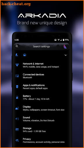 Arkadia Substratum Theme for 10|Pie|Oreo + Samsung screenshot
