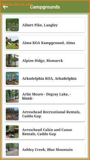 Arkansas Campgrounds screenshot