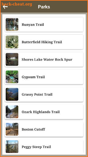 Arkansas Hiking Trails screenshot