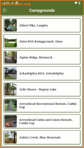 Arkansas State RV Parks & Campgrounds screenshot