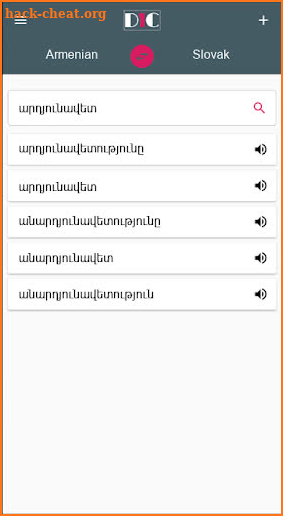 Armenian - Slovak Dictionary (Dic1) screenshot