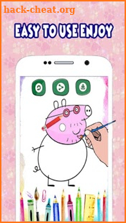 Art peppa Coloring pig Cartoon screenshot