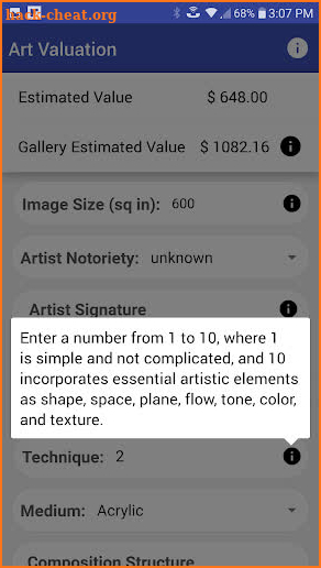Art Valuation screenshot