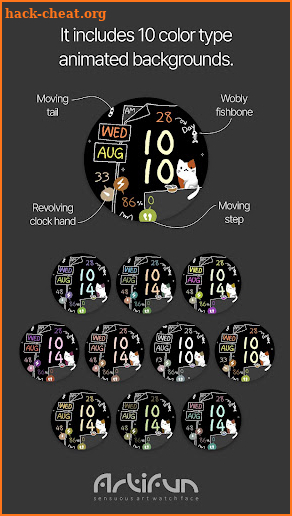 artifun.fishcat.watchface screenshot