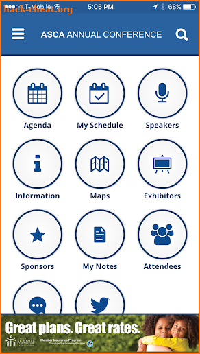 ASCA Conferences screenshot