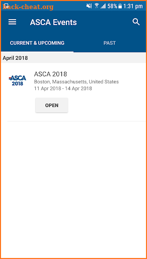 ASCA Meetings screenshot