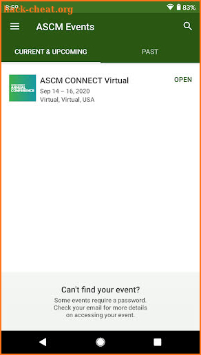 ASCM Events App screenshot