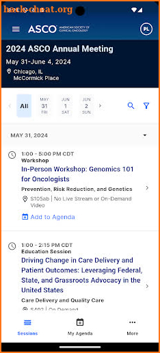 ASCO Meetings screenshot