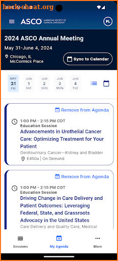 ASCO Meetings screenshot