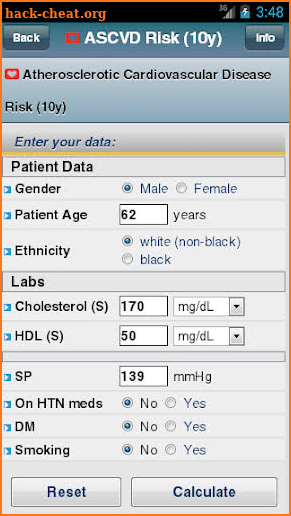 ASCVD Risk screenshot