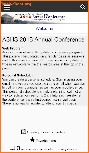 ASHS 2018 screenshot
