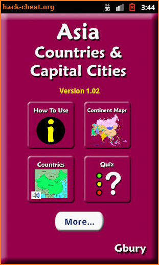 Asia Countries and Capitals screenshot