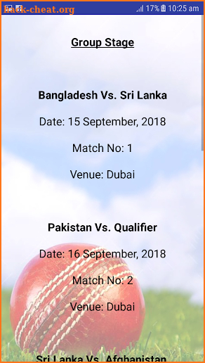 Asia Cup 2018 Full Schedule screenshot