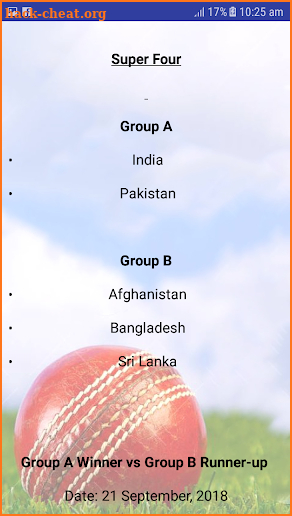 Asia Cup 2018 Full Schedule screenshot