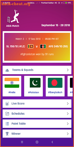 Asia Match - Live, Schedule & Point Table screenshot