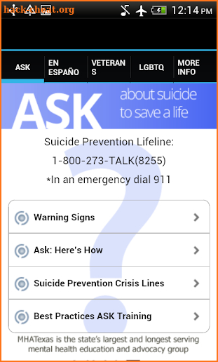 ASK & Prevent Suicide screenshot