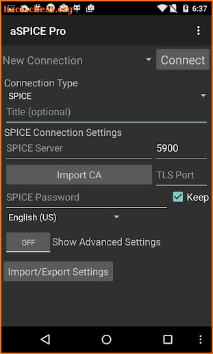 aSPICE Pro Secure SPICE Client screenshot